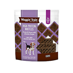 Waggin' Train High Protein Pork and Bacon Waffles with Banana, 36 oz. Waggin' Train High Protein Pork and Bacon Waffles with Banana, 36 oz.