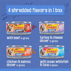Friskies Shreds in Gravy Variety Pack Canned Cat Food Friskies Shreds in Gravy Variety Pack Canned Cat Food