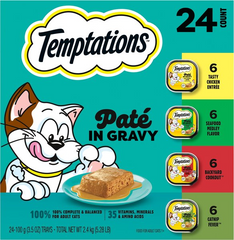 Temptations Chicken, Seafood & Backyard Cookout Variety Pack Pate in Gravy Adult Wet Cat Food Temptations Chicken, Seafood & Backyard Cookout Variety Pack Pate in Gravy Adult Wet Cat Food