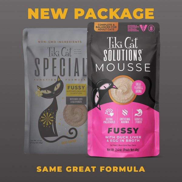 Tiki Cat Solutions Mousse Fussy Duck Liver & Egg Grain-Free Pate Wet Cat Food