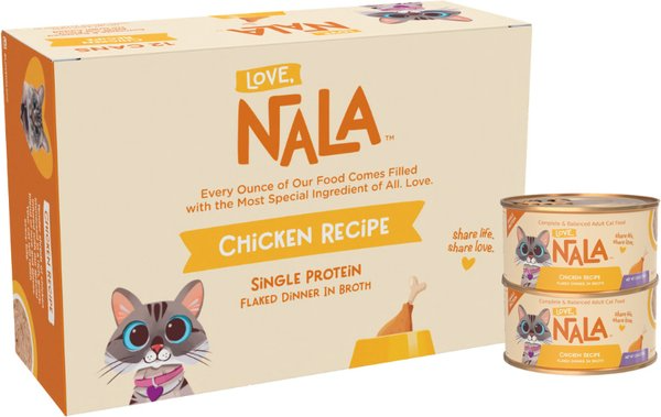 Love, Nala Single Protein Flaked Chicken Recipe in Broth Adult Wet Cat Food