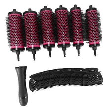 Hair Roller Brush with Positioning Clips and Detachable Handle