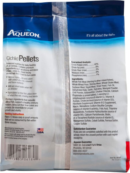 Aqueon Medium Cichlid Pellet Fish Food