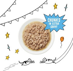 Tiny Tiger Grain-Free Chunks in EXTRA Gravy Beef & Poultry Recipes Variety Pack Canned Cat Food